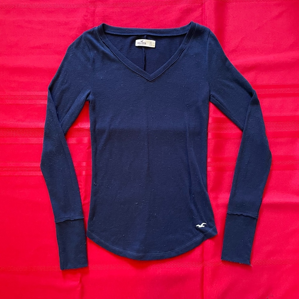 XS long sleeve navy top from Hollister